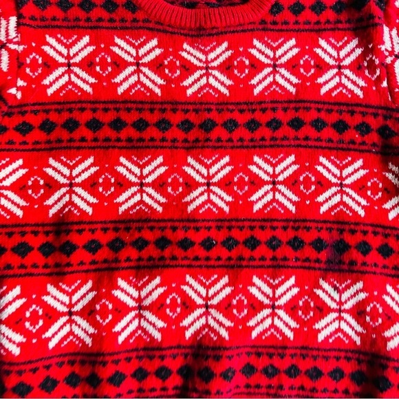 The Woolrich Woman Vintage Wool Sweater Red White Black Knit Crewneck 80s 90s - Picture 9 of 11